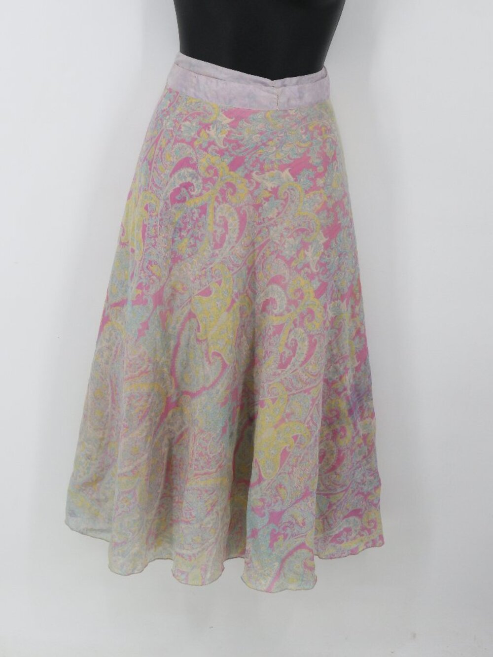 Ethnix Silk Reversible Wrap Skirt Adjustable Tie Waist XS-XL Boho Ethnic Earthy